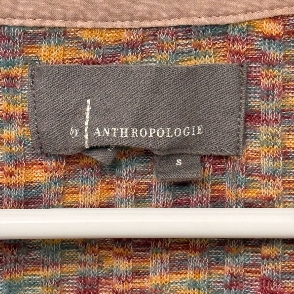 By Anthropologie Puff Sleeve Knit Henley Top Sz Small Preowned - Picture 9 of 9